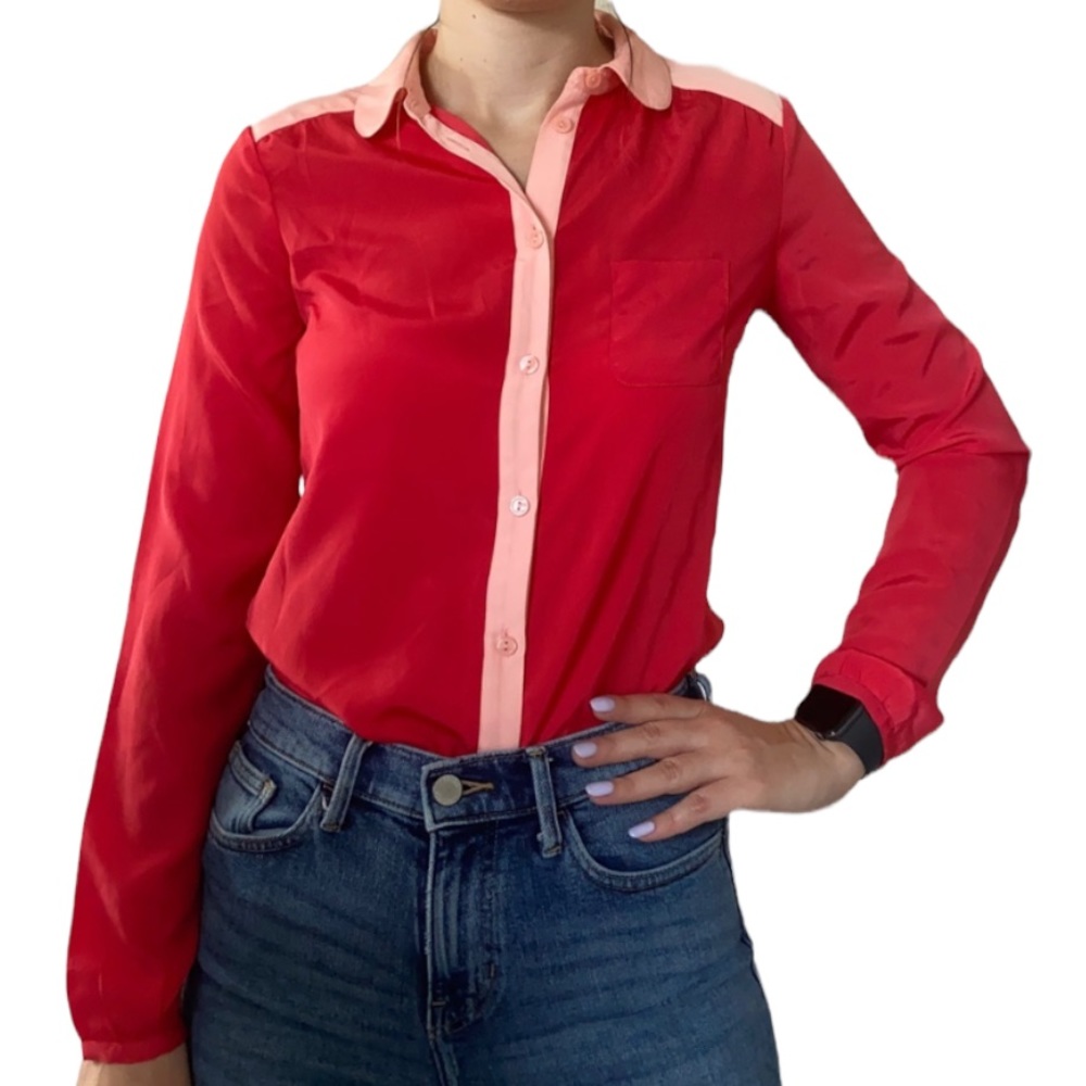 American eagle pink button down